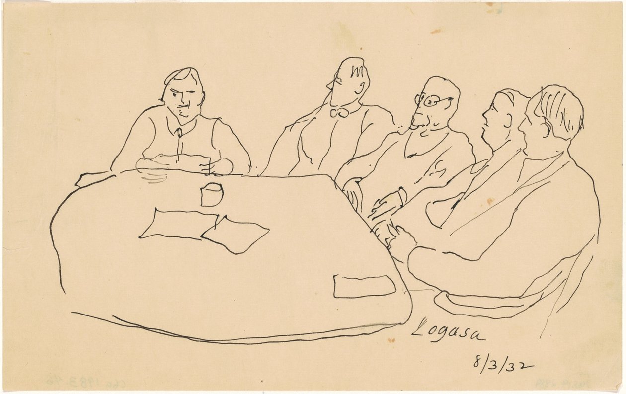 Hombres en una Mesa de Charles Logasa