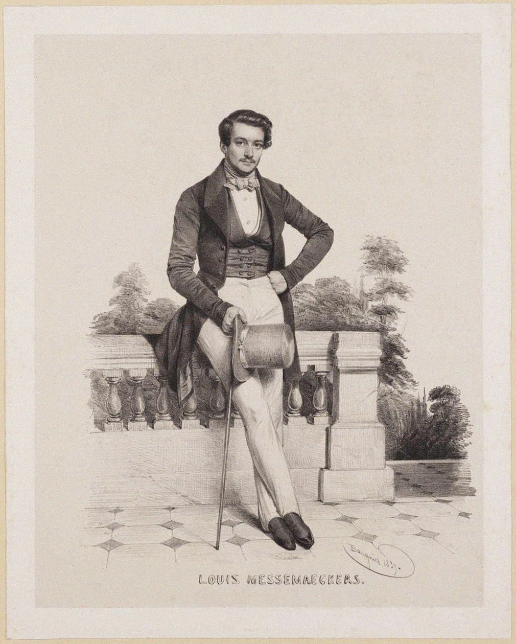 Retrato del compositor Louis Messemaeckers de Charles Louis Baugniet