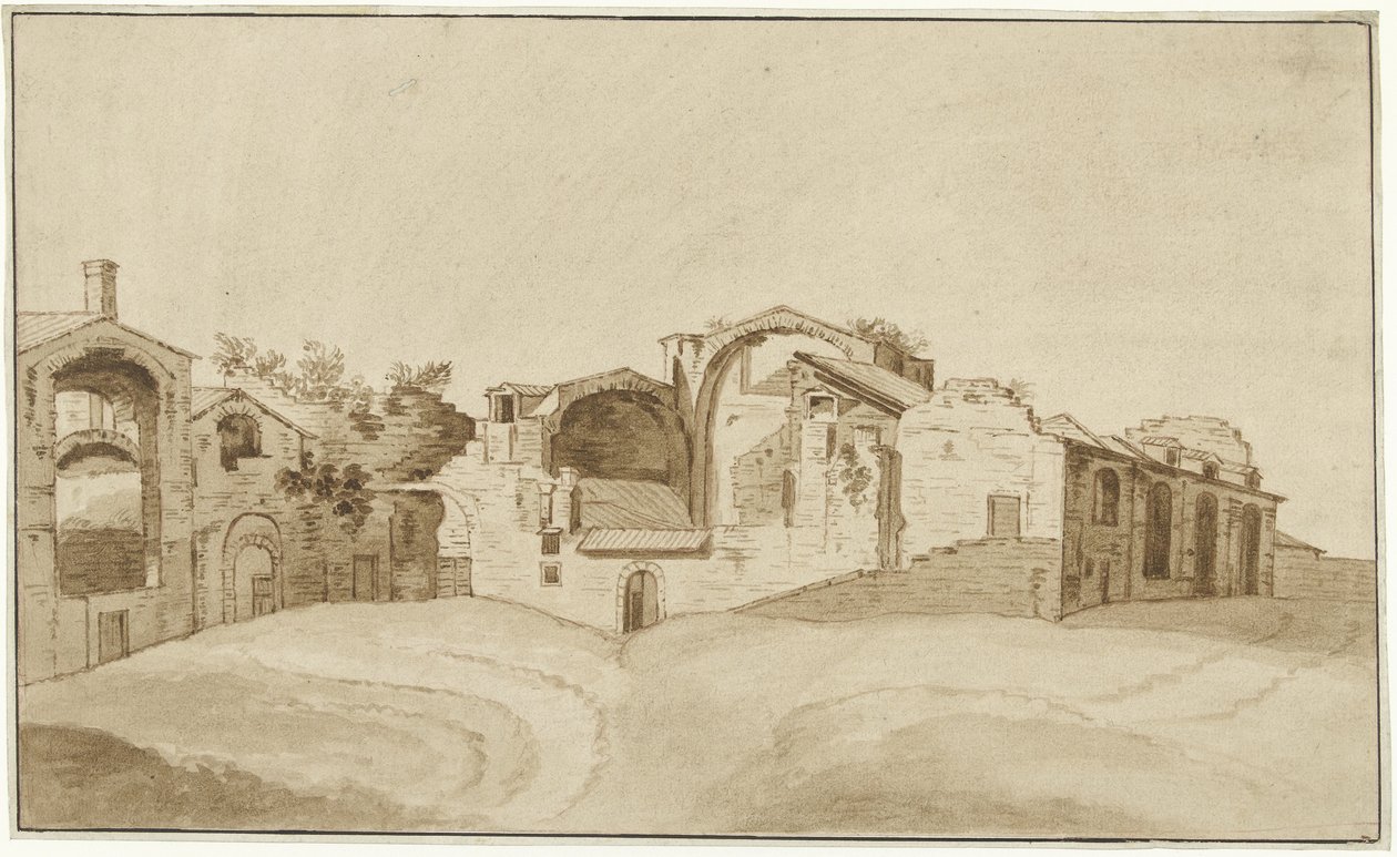 Vista de las Termas de Diocleciano en Roma de Charles Louis Clerisseau