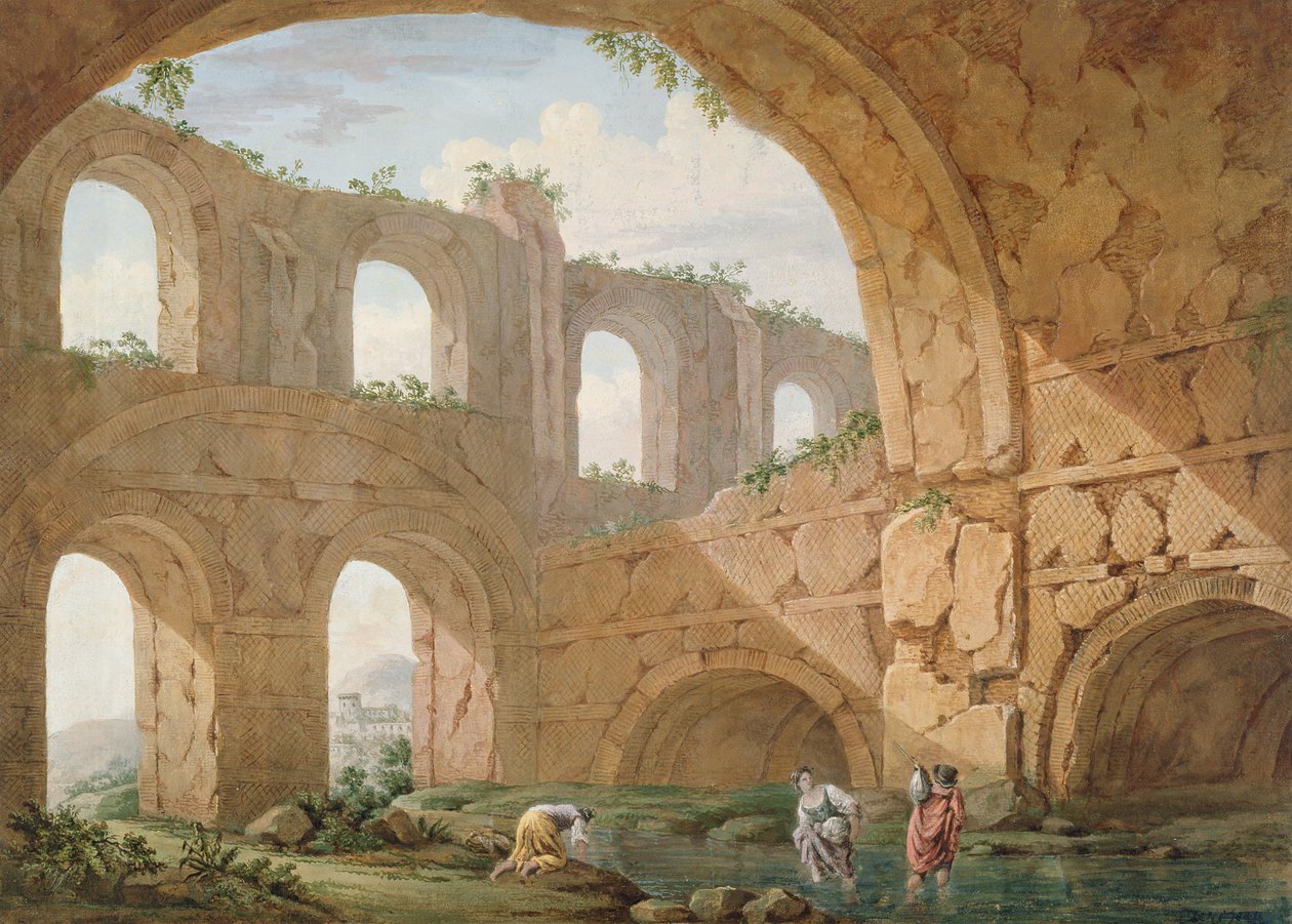 Villa de Adriano, cerca de Tívoli de Charles Louis Clerisseau