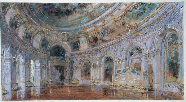 Salón de banquetes en el Palacio Real de Laeken, c.1910 de Charles Louis Girault