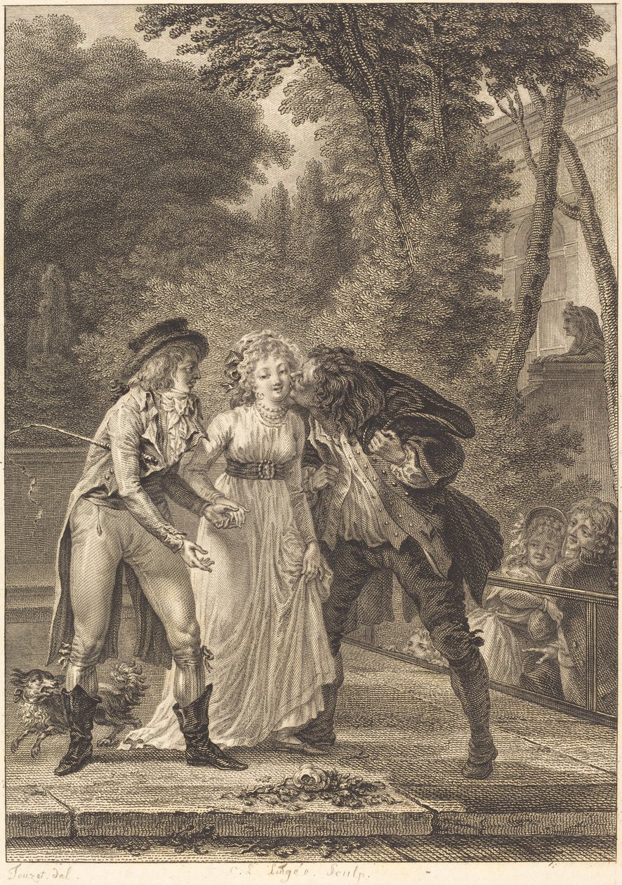 El beso devuelto de Charles Louis Lingée after Jacques Louis François Touzé