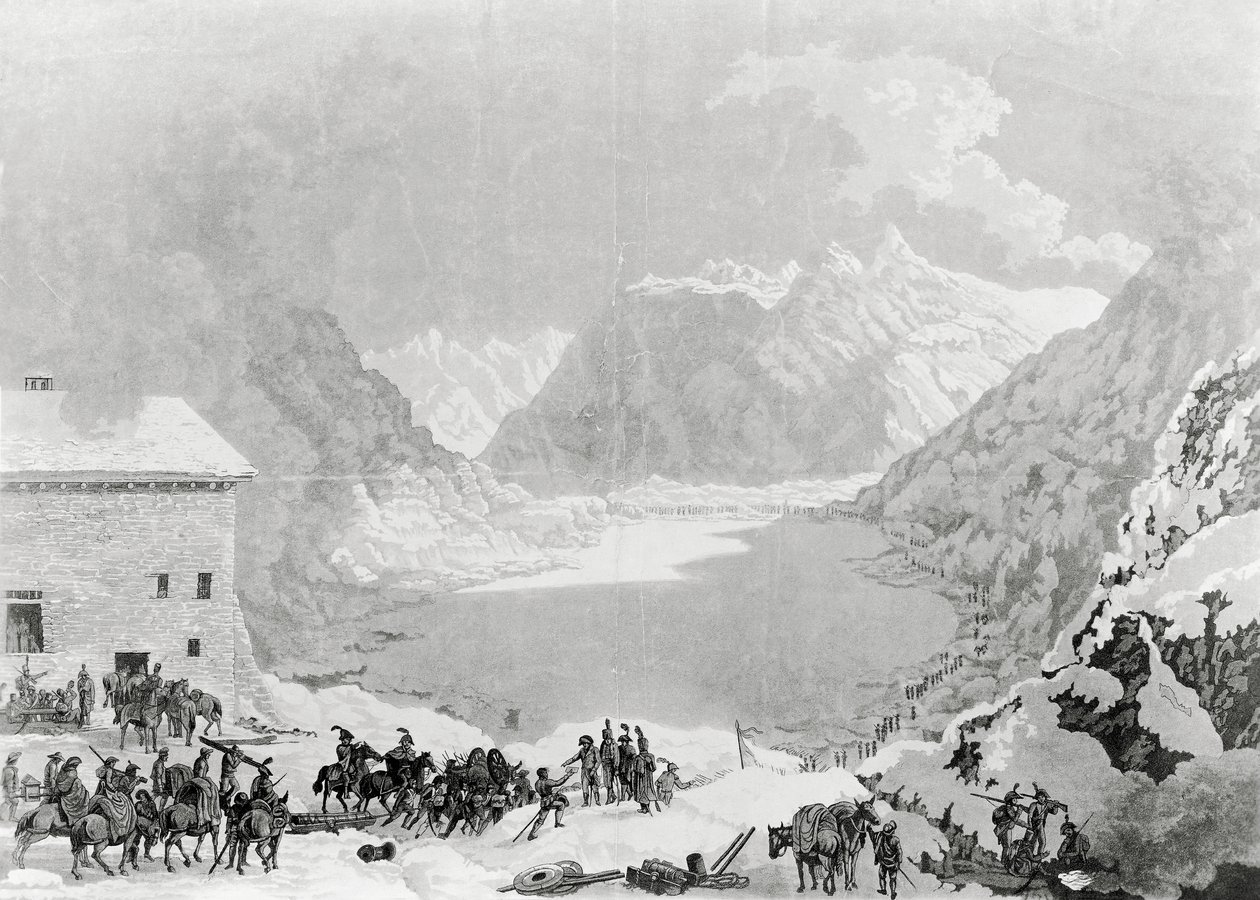 Ejército francés del Primer Cónsul Napoleón Bonaparte (1769-1821) en el Hospicio del Paso del Gran San Bernardo, 20 de mayo de Charles Louis Lucien Muller