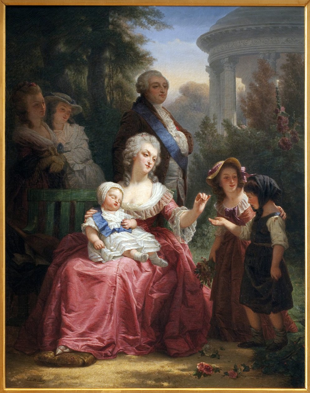 La familia real francesa en Trianon de Charles Louis Lucien Muller