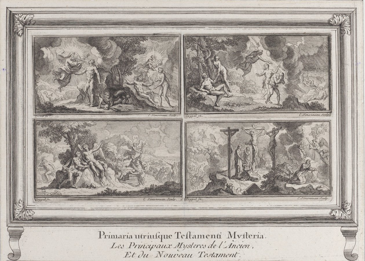 Cuatro escenas bíblicas: los principales misterios del Antiguo y Nuevo Testamento de Charles Louis Simonneau