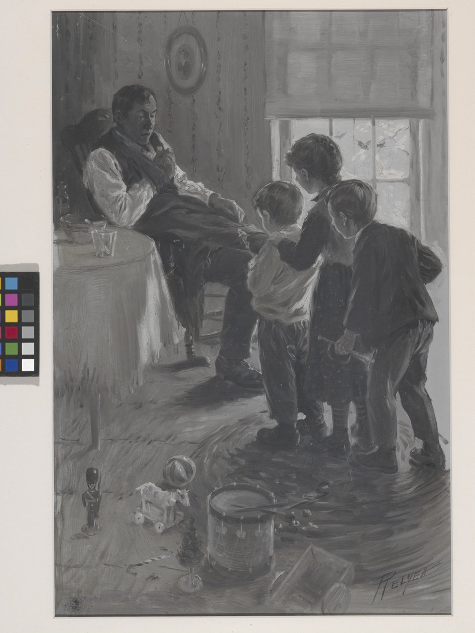 Frontispicio de "A Defective Santa Clause", de James Whitcomb Riley de Charles M. Relyea
