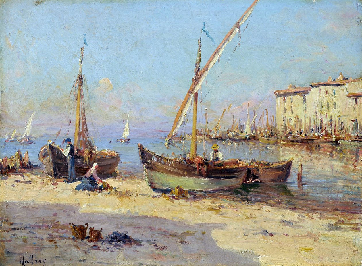 Vista de Martigues. Pintura de Charles Malfroy (1862-1918). Óleo sobre madera. Medidas: 29,5x40cm. Mención obligatoria: Colección fondation regards de Provence, Marsella de Charles Malfroy