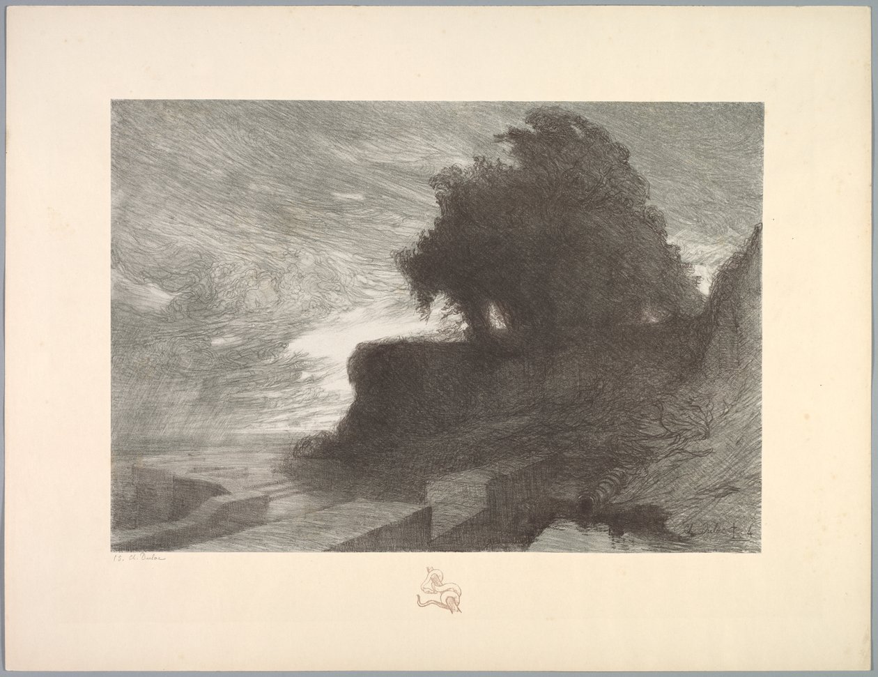 Suite de Paisajes: Paisaje, Lámina 4, Nota, Serpiente de Charles Marie Dulac