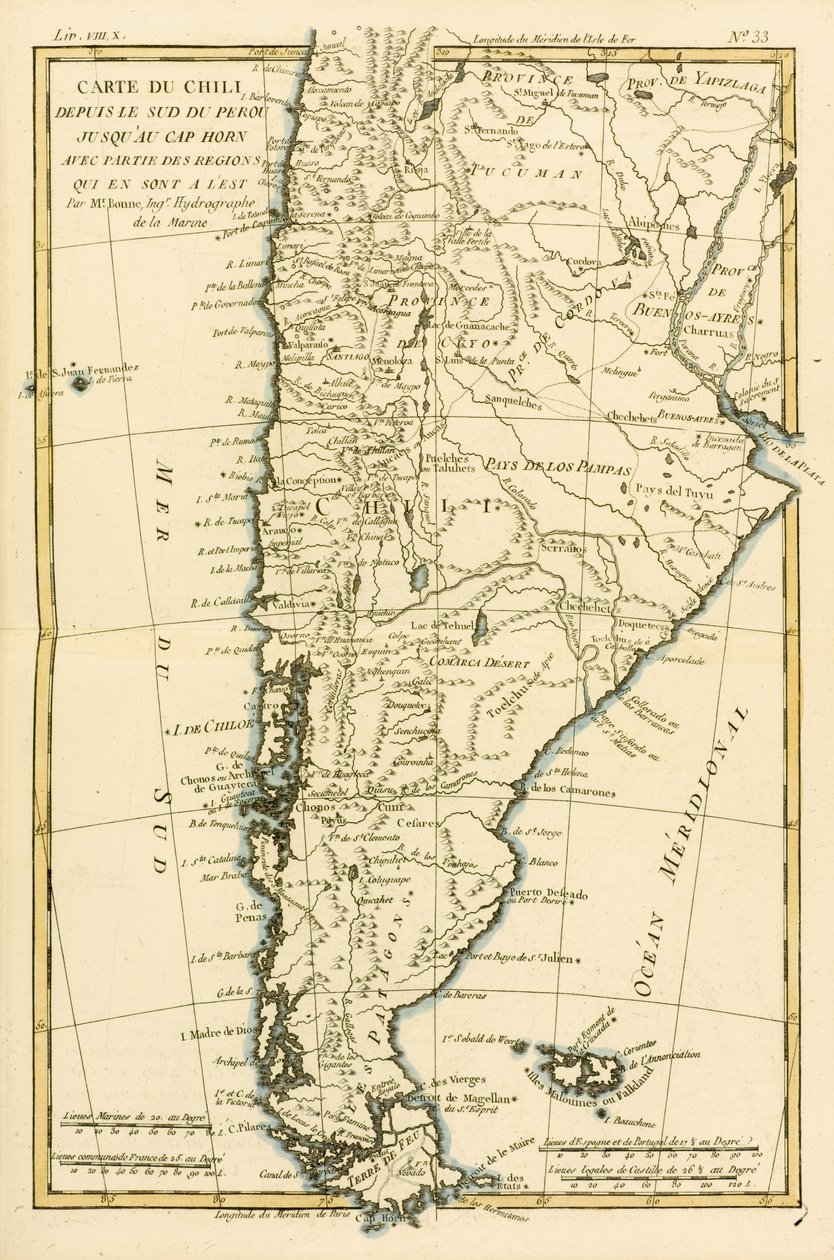 Chile, desde el sur de Perú hasta el Cabo de Hornos, de 