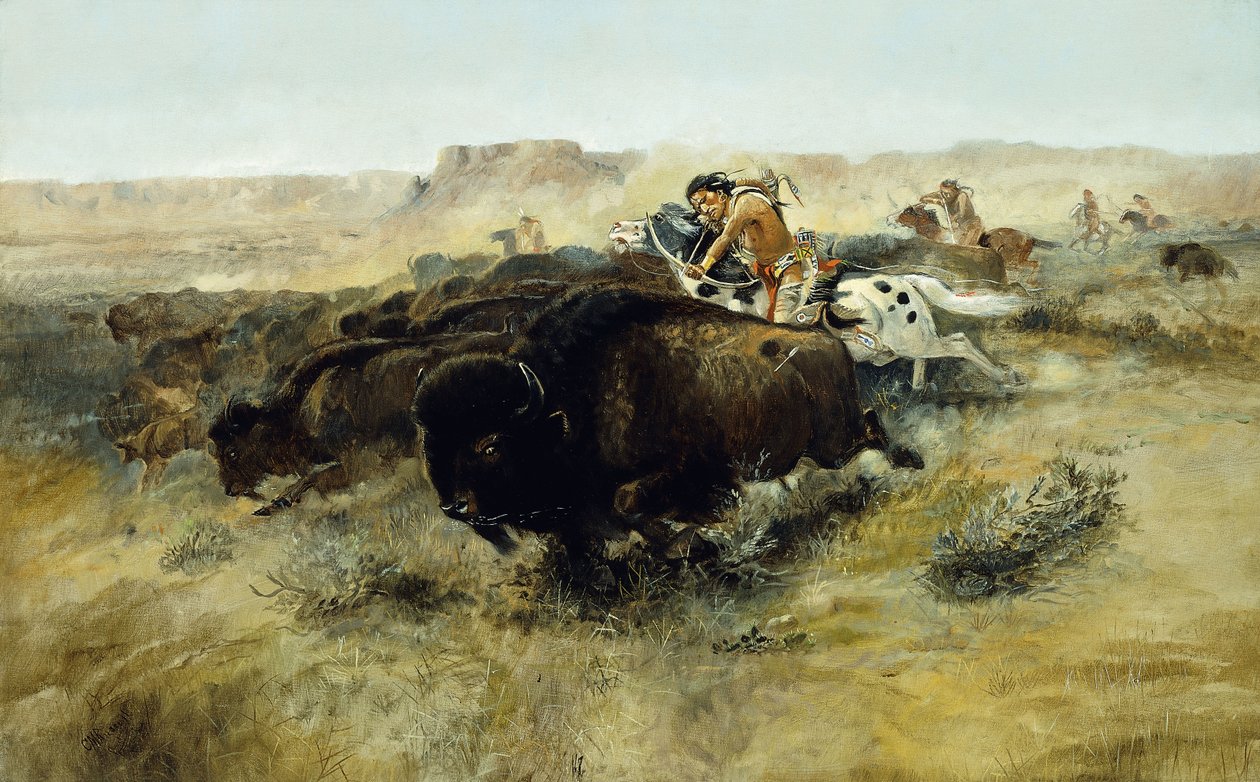 Caza de búfalos no. 7, 1892-1895 de Charles Marion Russell