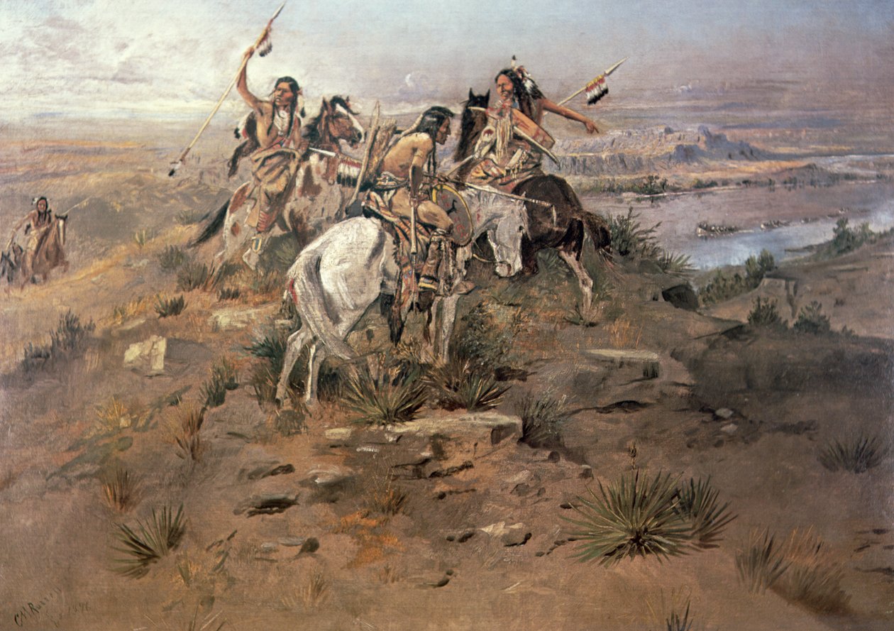 Indios descubriendo a Lewis y Clark de Charles Marion Russell