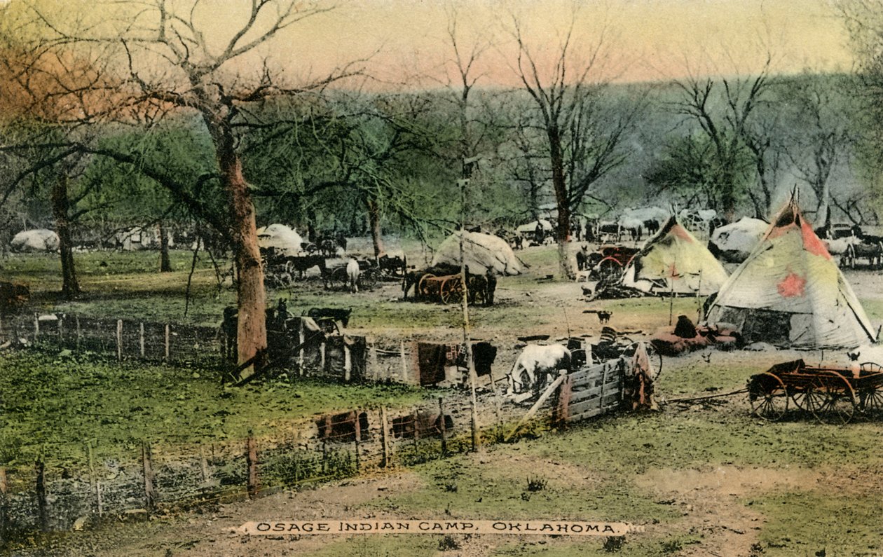 Campamento indio Osage, Oklahoma de Charles Marion Russell