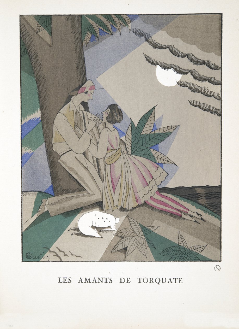 Les Amants de Torquate, de una colección de láminas de moda, 1921 de Charles Martin