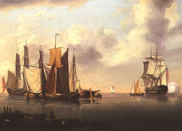 Embarcaciones en calma de Charles Martin Powell