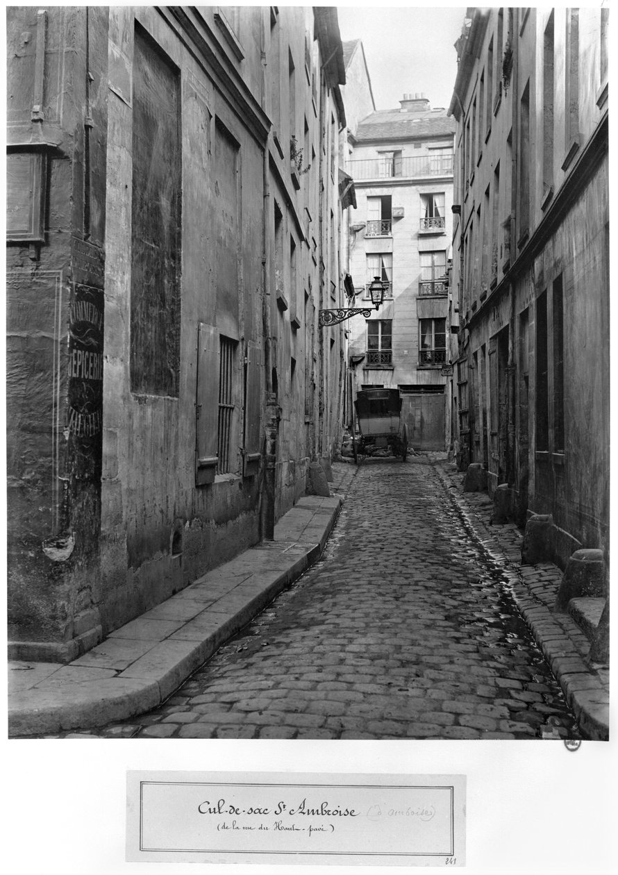 Cul-de-sac Saint-Ambroise, desde rue du Haut-Pave, París, 1858-78 de Charles Marville