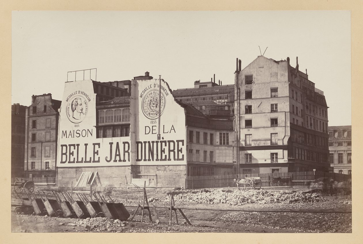 La Belle Jardinère: la tienda de la calle de la Cité durante su demolición, París de Charles Marville
