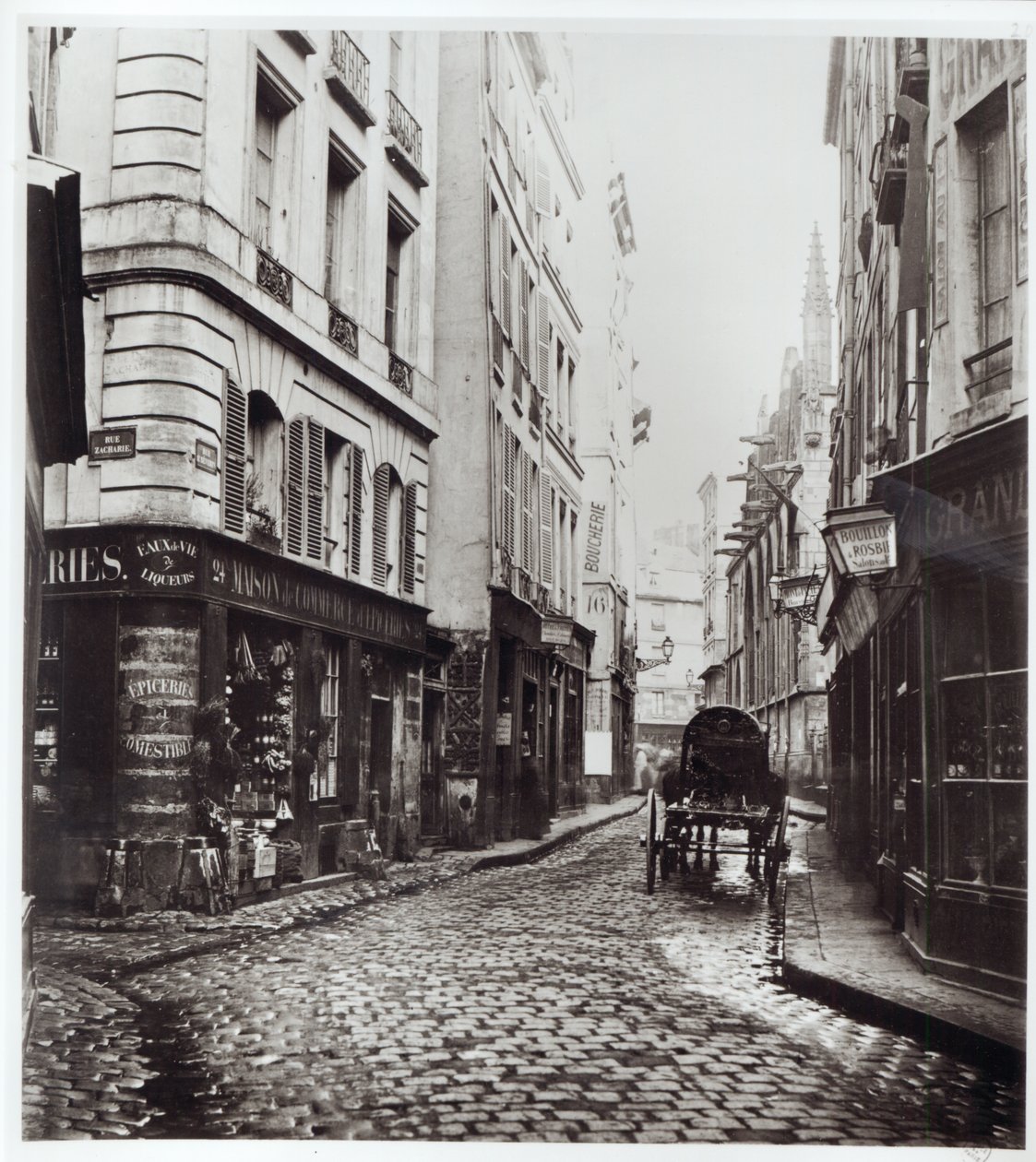 Rue Saint-Severin, desde la Rue de la Harpe, París, 1858-78 de Charles Marville
