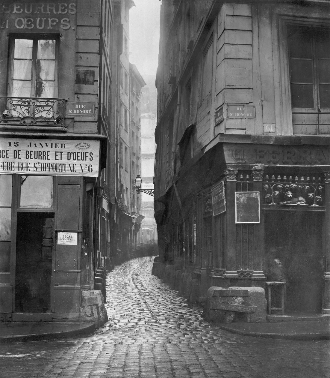 Rue Tirechape, desde rue St. Honore, París, 1858-78 de Charles Marville