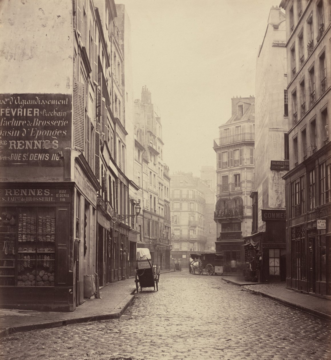 Rue des Lombards, desde la rue des Lavandières Sainte-Opportune de Charles Marville
