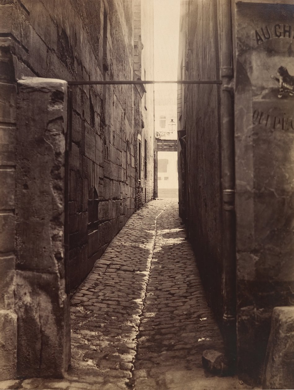 Rue du Chat-qui-Pêche desde la Rue de la Huchette, ca. 1868 de Charles Marville