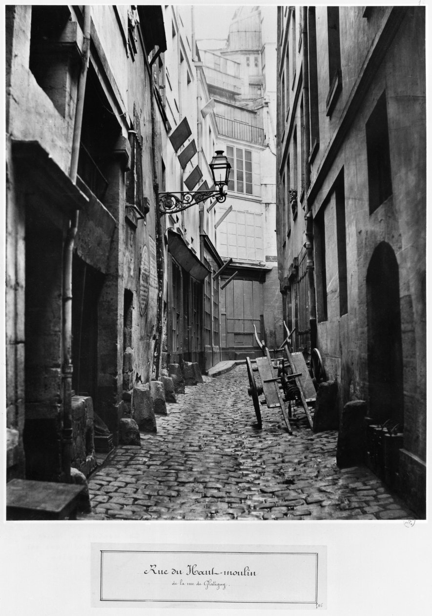 Rue du Haut Moulin, desde rue de Glatigny, París, 1858-78 de Charles Marville