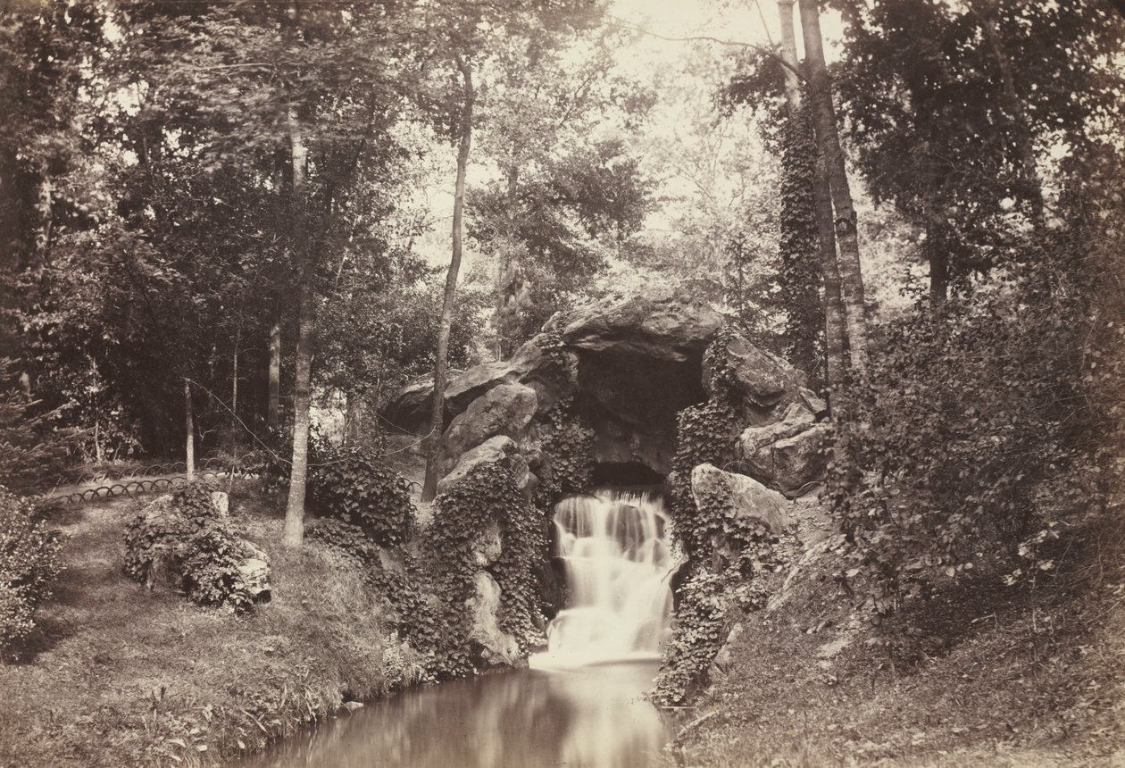 View of the Small Grotto toward the Deer Pond, Bois de Boulogne de Charles Marville