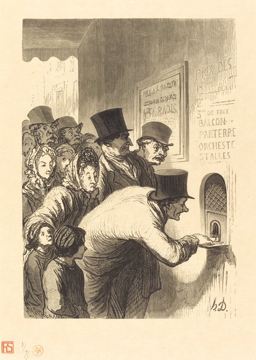 Un guichet de théâtre de Charles Maurand after Honoré Daumier