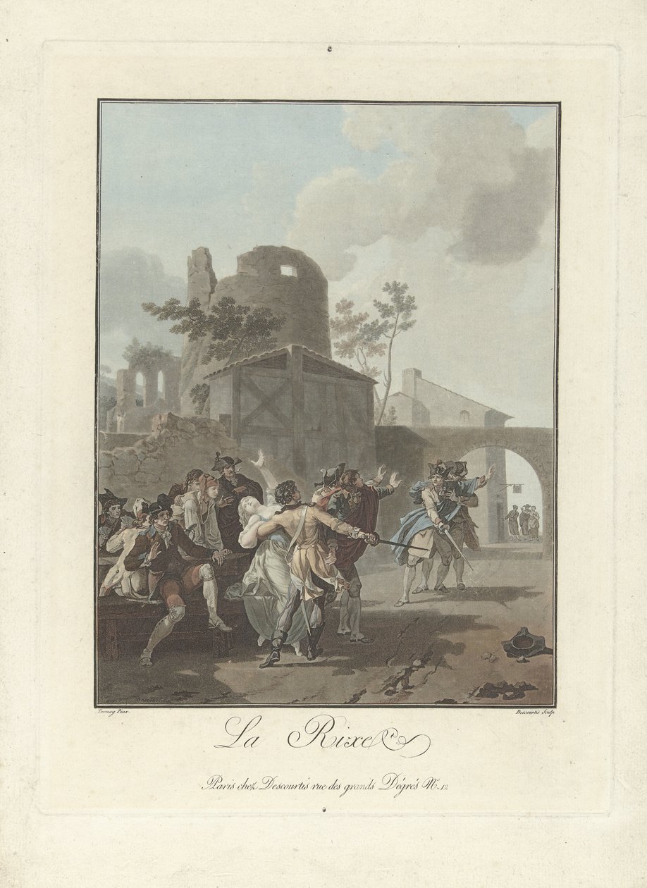 El argumento La Rixe (título sobre objeto) de Charles Melchior Descourtis