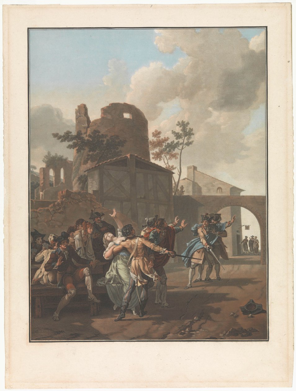 Cuatro escenas de la vida del pueblo
La disputa
La Rixe
Cuatro escenas de género de la vida del pueblo (título de la serie) de Charles Melchior Descourtis