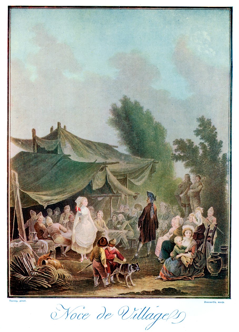 Noce de Village, siglo XVIII, 1910 de Charles Melchior Descourtis