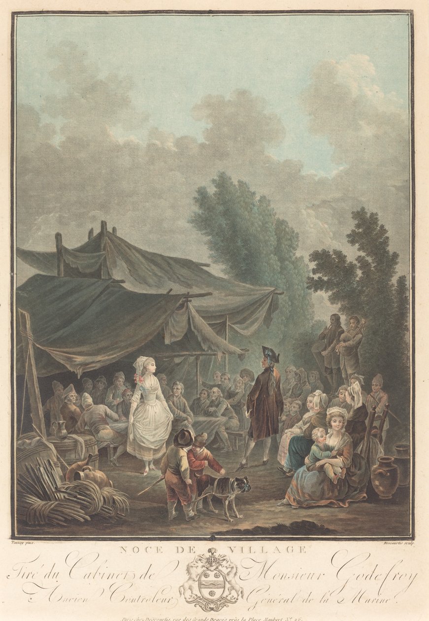 Boda de pueblo, 1785 de Charles Melchior Descourtis