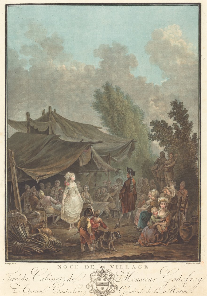 Boda de aldea, 1785 de Charles Melchior Descourtis