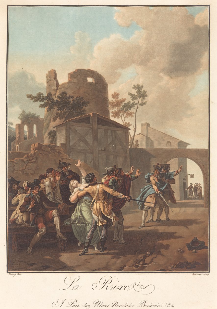 La pelea de Charles Melchior Descourtis after Nicolas Antoine Taunay