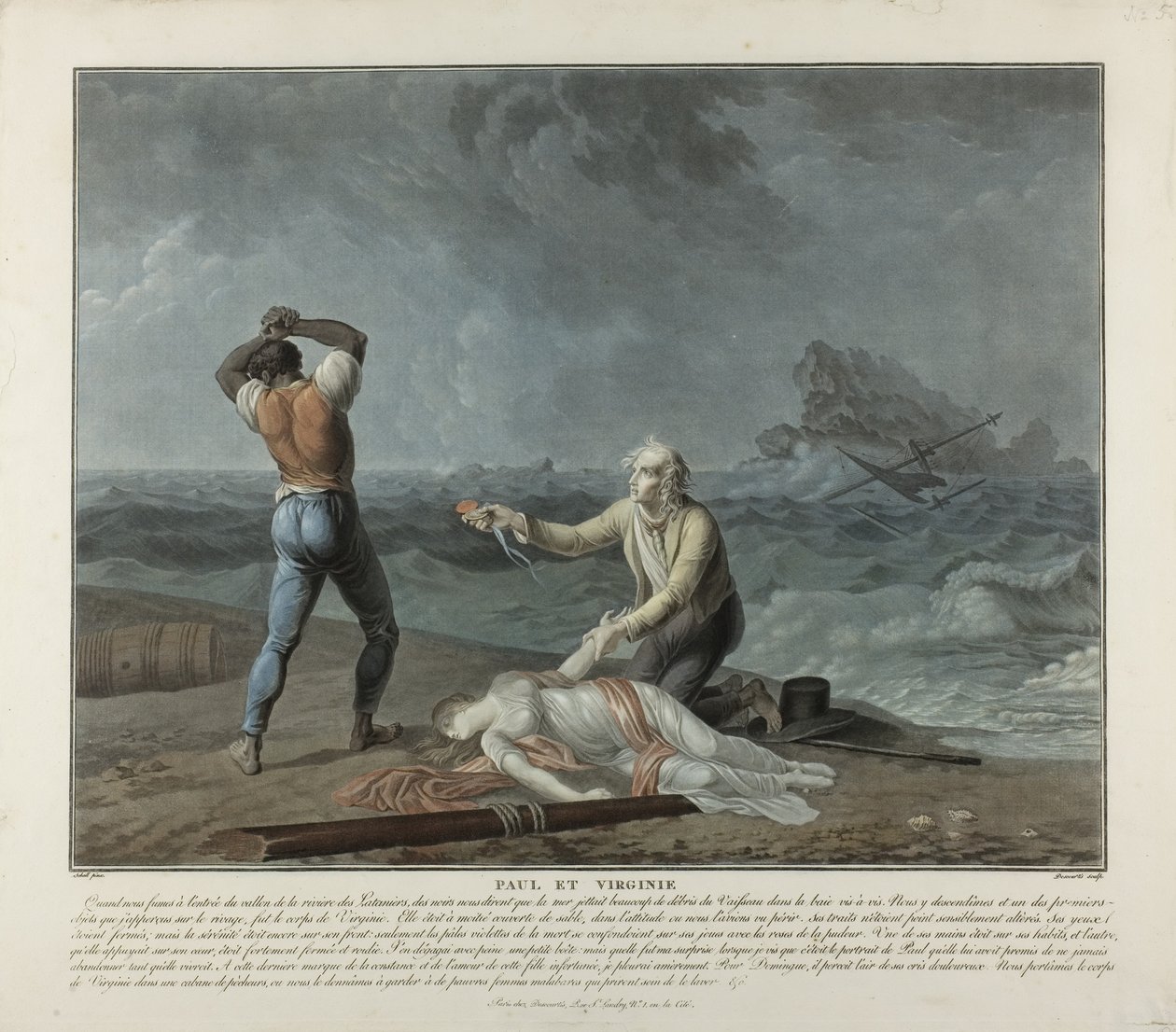 Paul y Virginie de Charles Melchior & Schall Jean (1752-1825) Descourtis