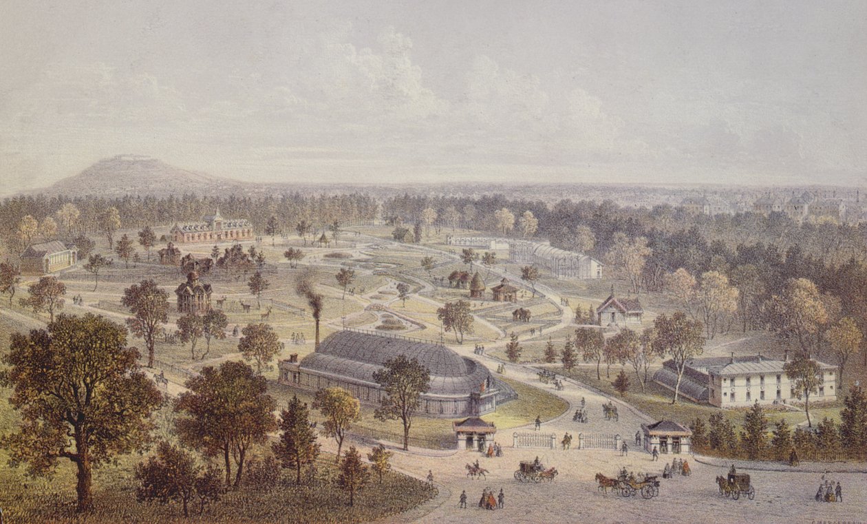 El Jardín de Aclimatación en el Bosque de Boulogne, segunda mitad del siglo XIX de Charles Mercereau