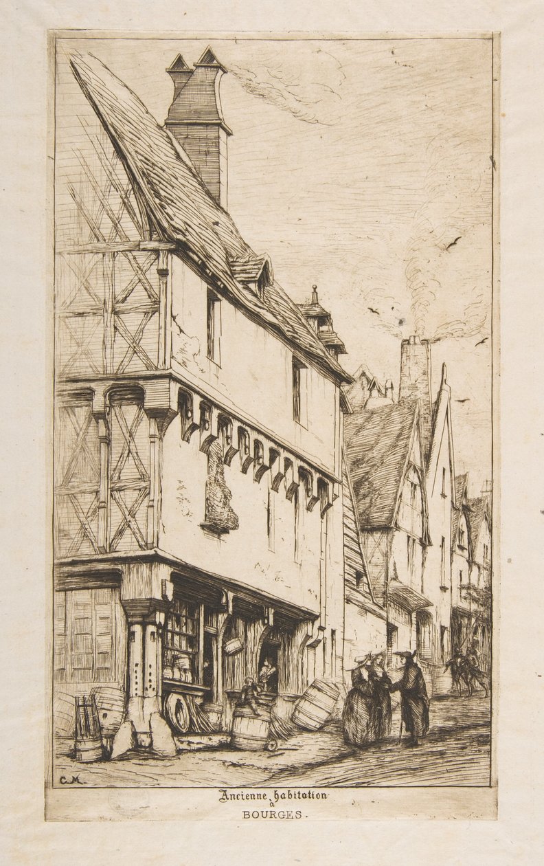 Una casa vieja, o la casa del músico, Bourges de Charles Meryon