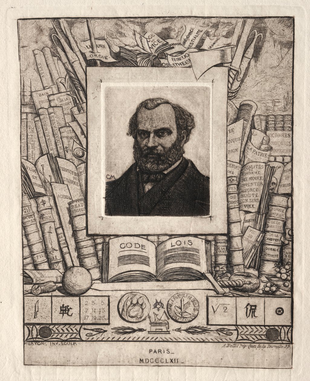 Armand Gueraud de Nantes, impresor y hombre de letras, 1862 de Charles Meryon