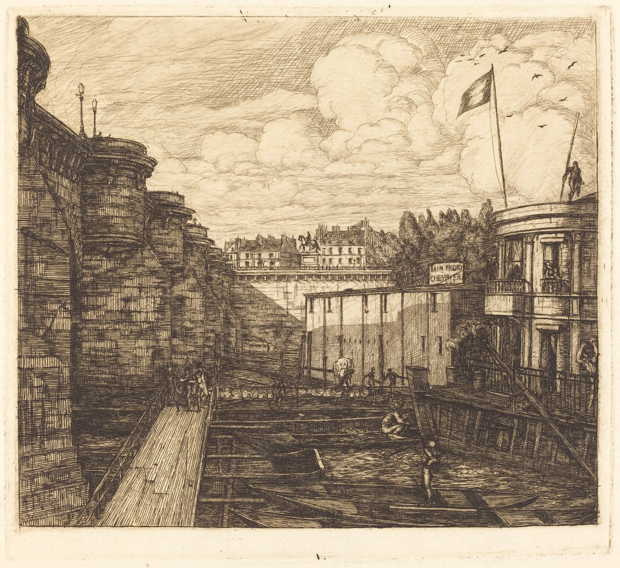 Bain-froid chevrier, llamado "de la Escuela" de Charles Meryon