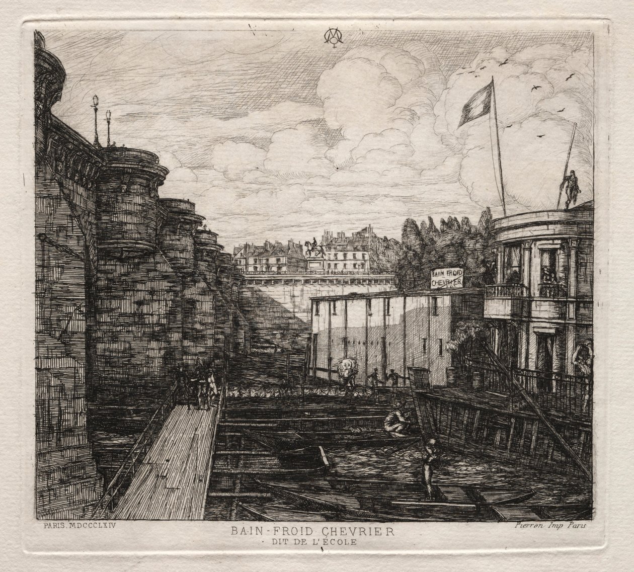 Establecimiento de baños fríos de Chevrier, París de Charles Meryon