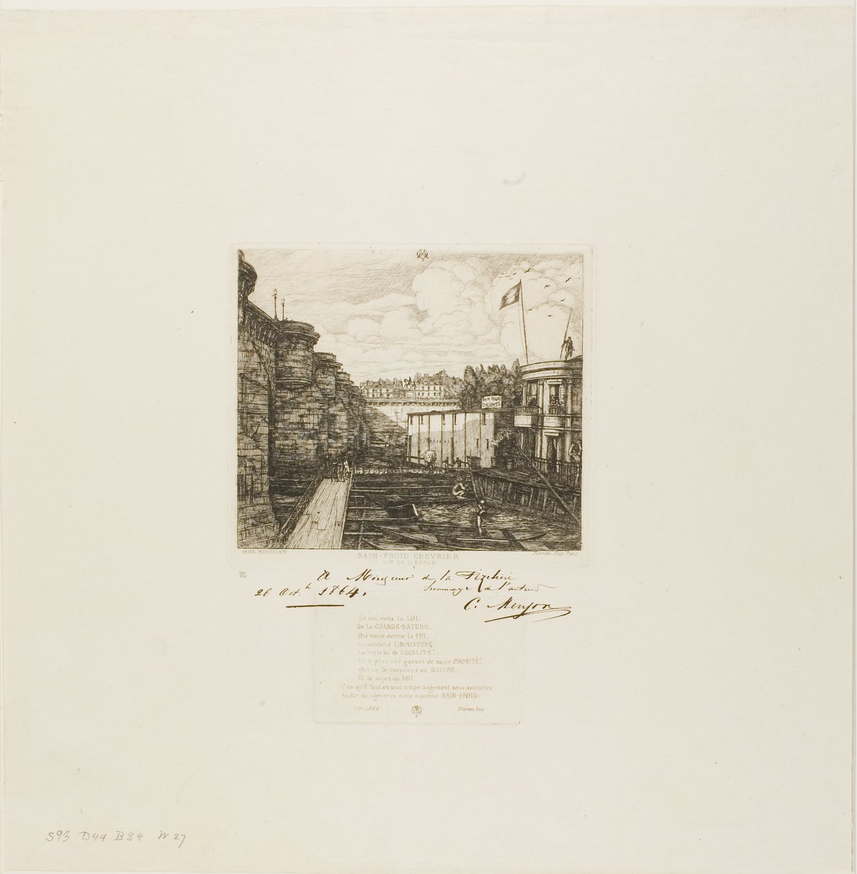 Establecimiento de baños fríos de Chevrier, París de Charles Meryon