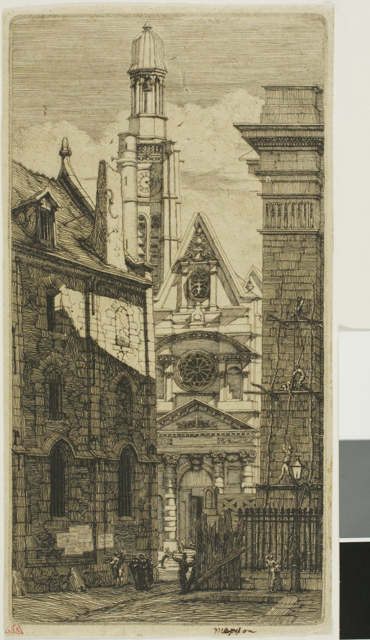 Iglesia de St. Etienne du Mont, París de Charles Meryon