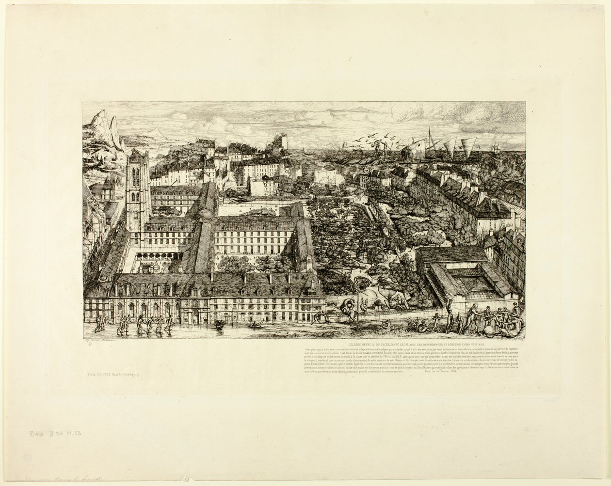 Colegio Henry IV (o Liceo Napoleón), París de Charles Meryon