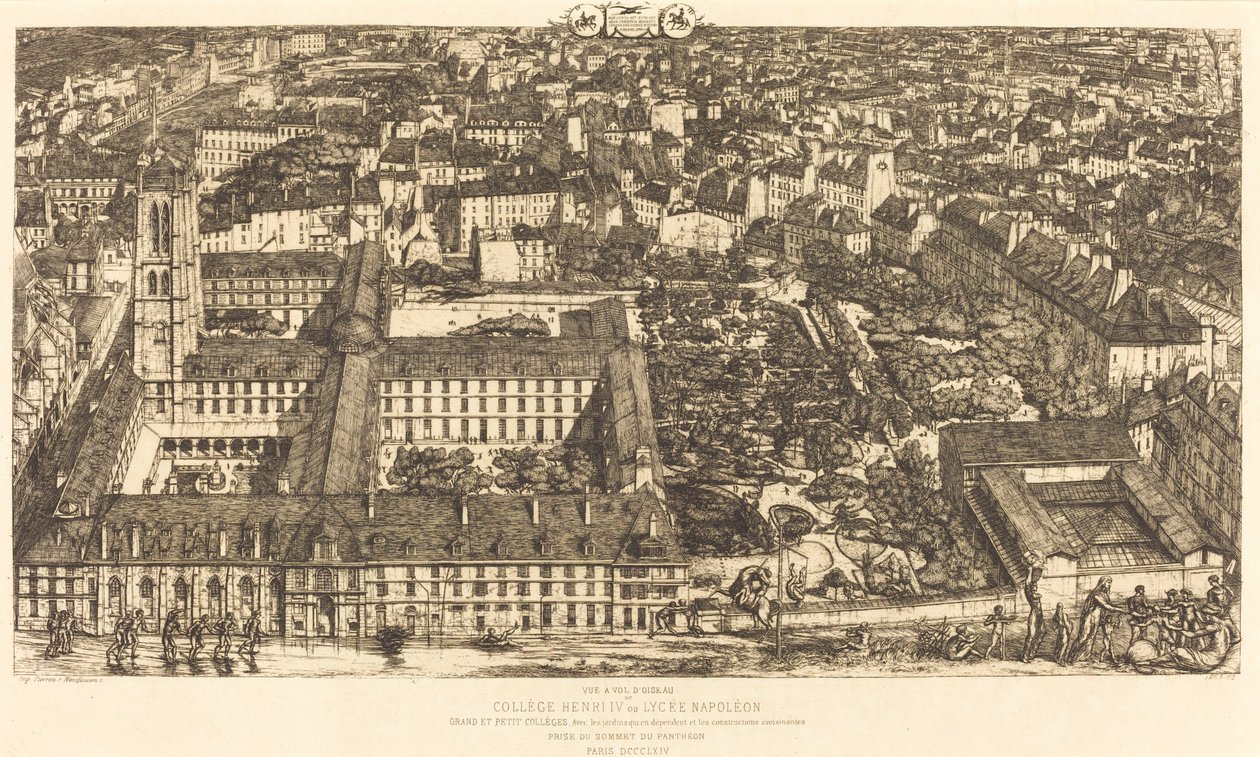 Collège Henri IV, París, o Lycée Napoléon (Colegio Henry IV o Escuela Napoleón) de Charles Meryon