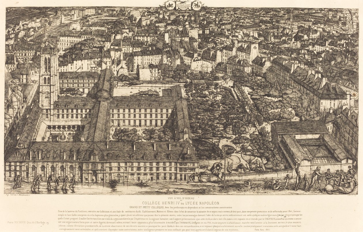 Collège Henri IV, París, o Lycée Napoléon (Colegio Enrique IV o Escuela Napoleón, París) de Charles Meryon