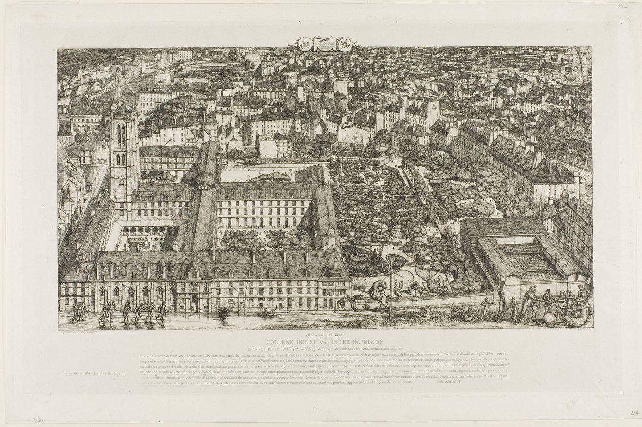 Collège Henry IV (o Lycée Napoléon), París de Charles Meryon