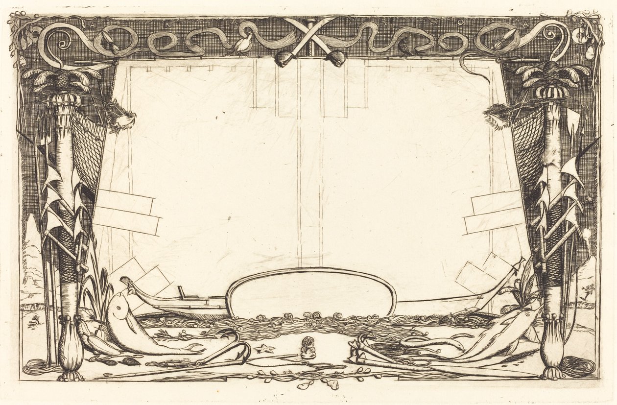 Portada del "Viaje a Nueva Zelanda" (Cover for the Set of Etchings Entitled "A Voyage to New Zealand") de Charles Meryon