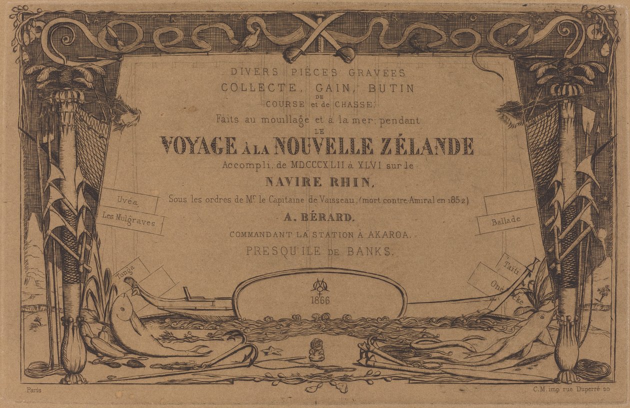 Cubierta de "Viaje a Nueva Zelanda" (Cover for the Set of Etchings Entitled "A Voyage to New Zealand") de Charles Meryon