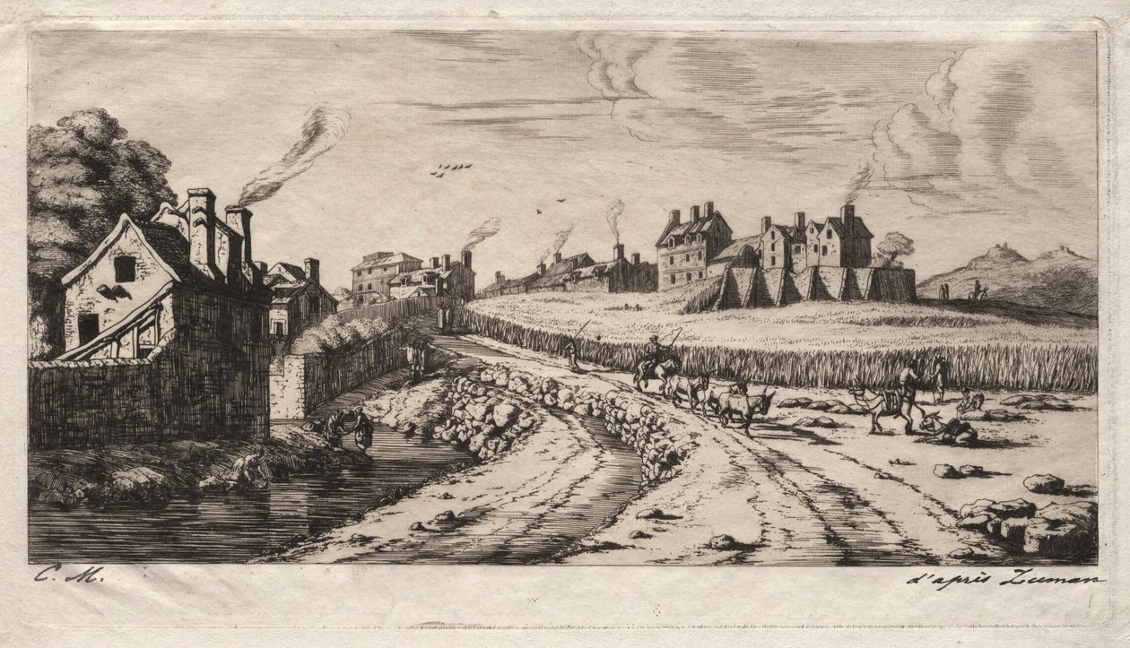 Entrada al Faubourg, Saint-Marceau, París, 1850 de Charles Meryon