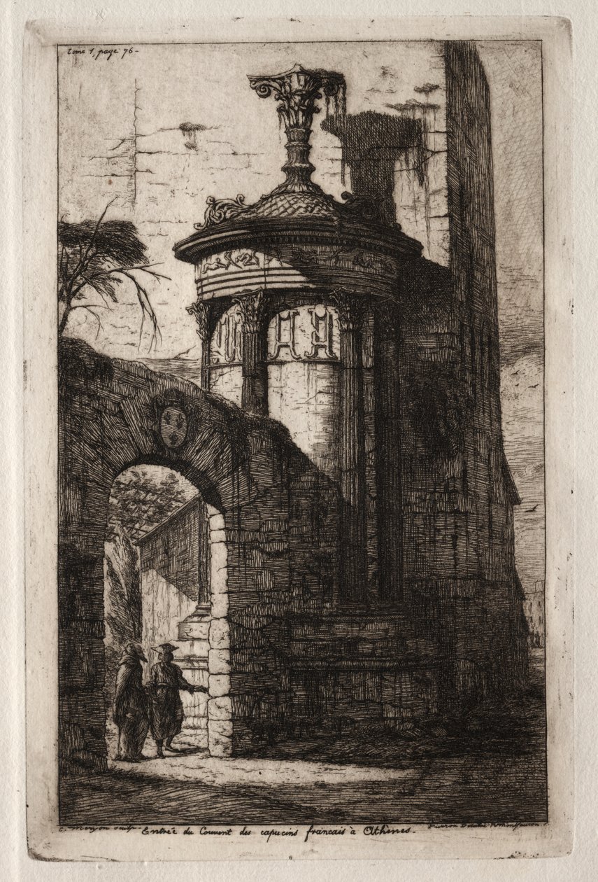 Entrada al Convento de Capuchinos Franceses en Atenas de Charles Meryon