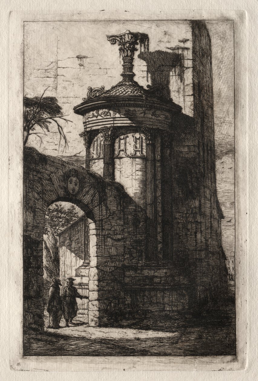 Entrance to the French Capuchin Convent at Athens de Charles Meryon